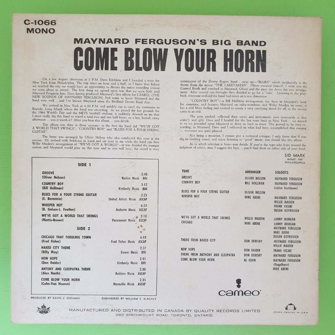 Maynard Ferguson Big Band - Come Blow Your Horn - Image 2