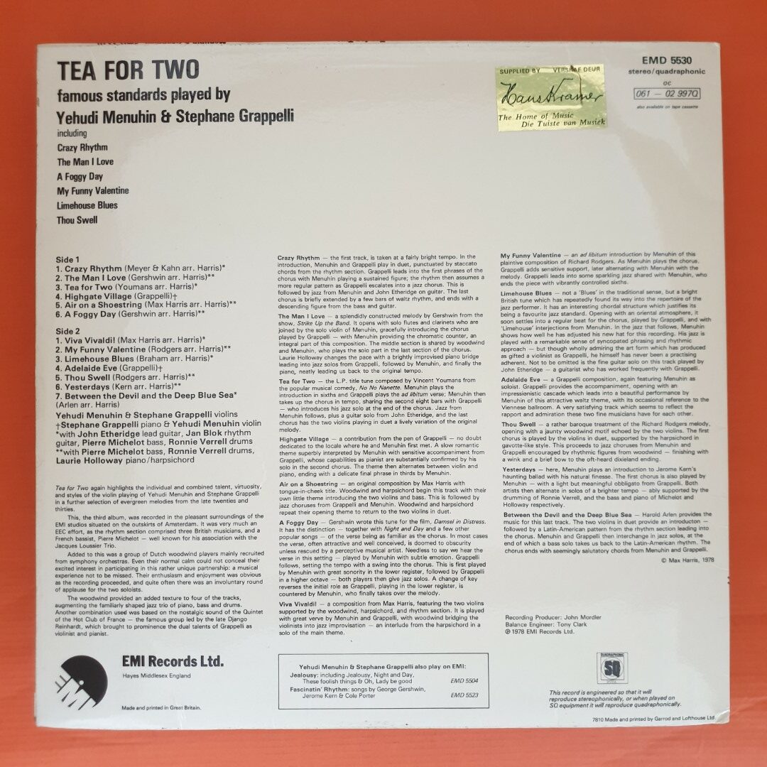 Yehudi Menuhin - Tea For Two - Image 2