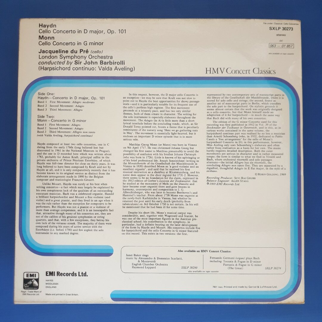 Jacqueline Du Pre - Cello Concertos - Image 2