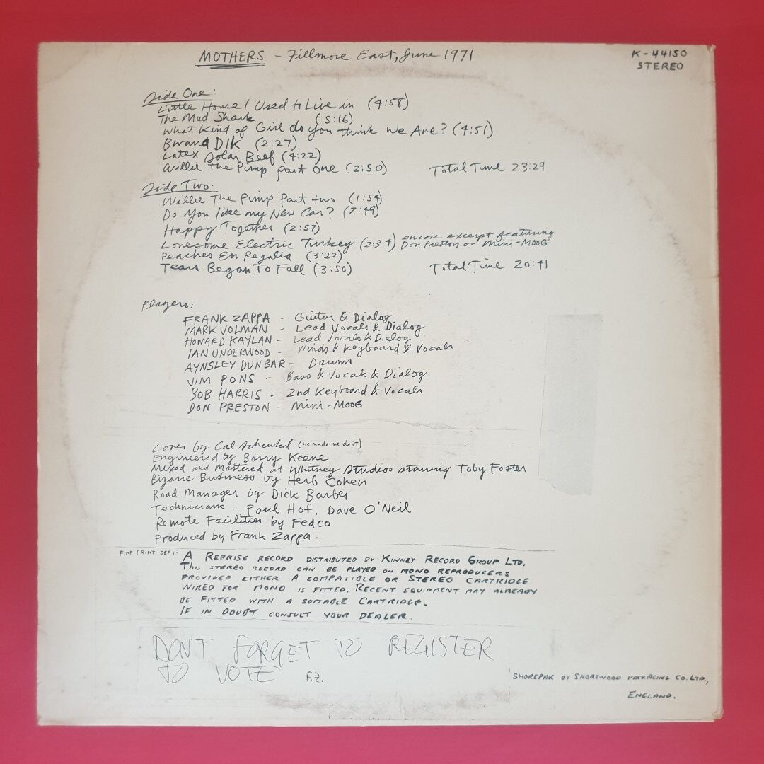 The Mothers - Fillmore East - Image 2