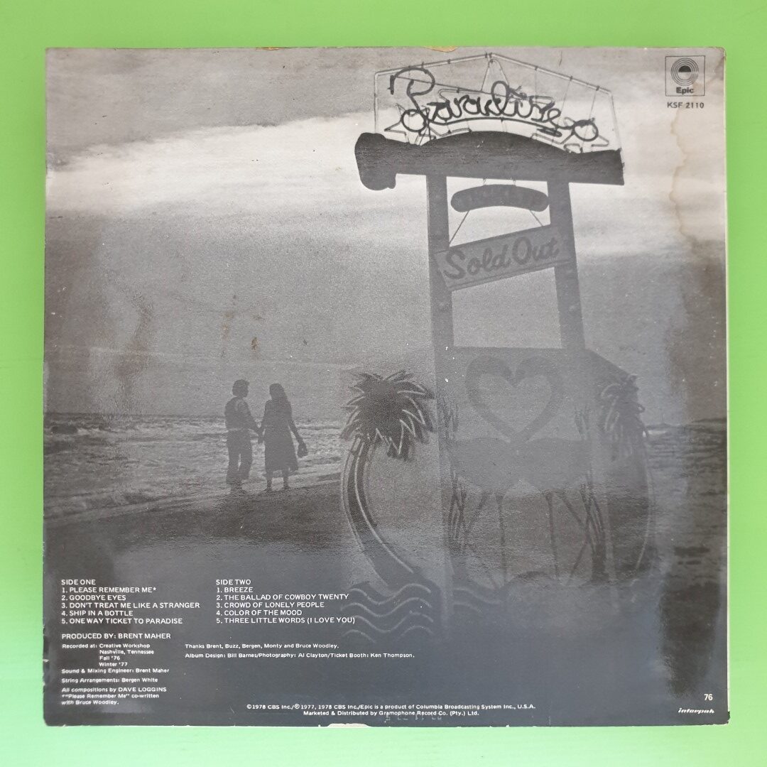 Dave Loggins - One Way Ticket To Paradise - Image 2