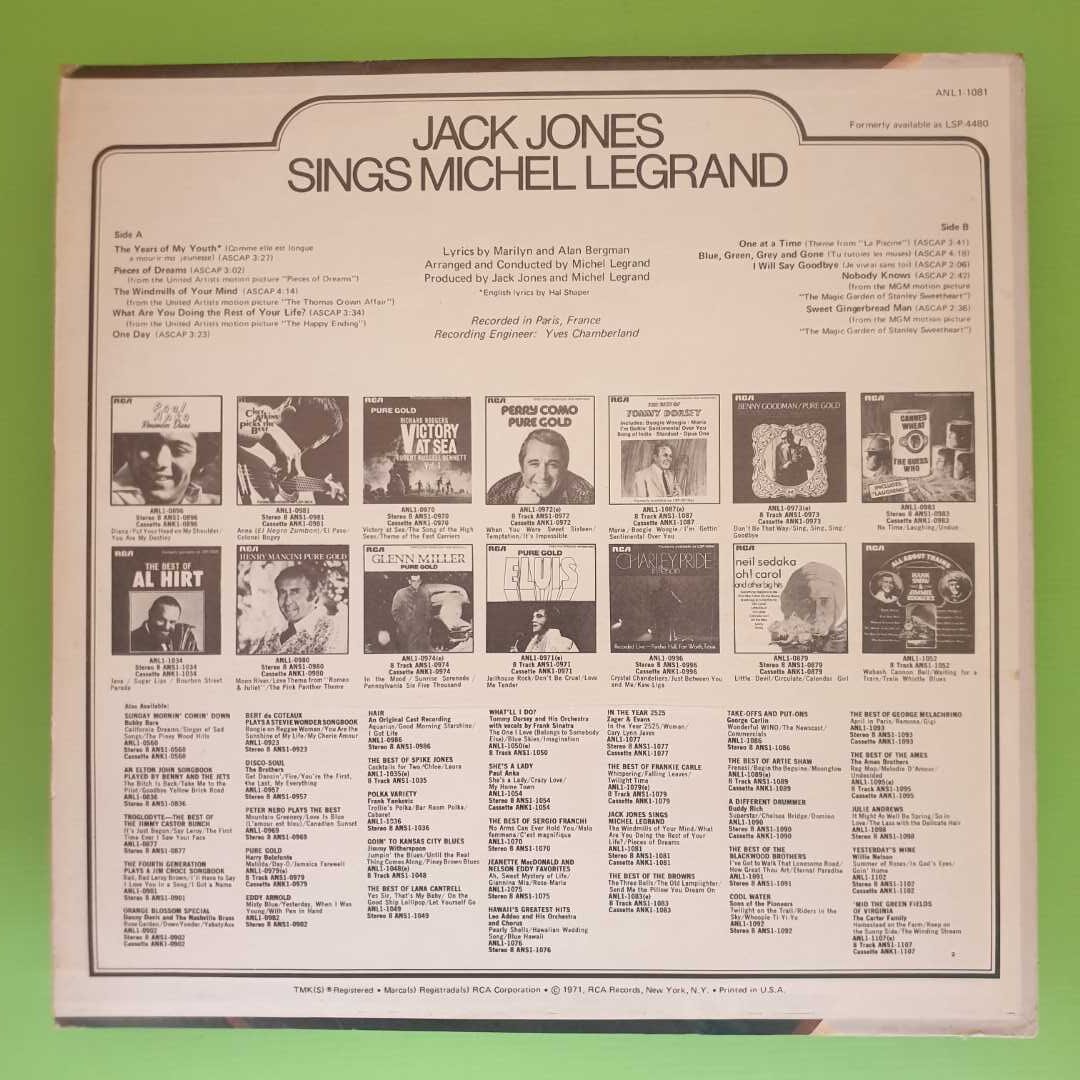 Jack Jones - Sings Michel Legrand - Image 2