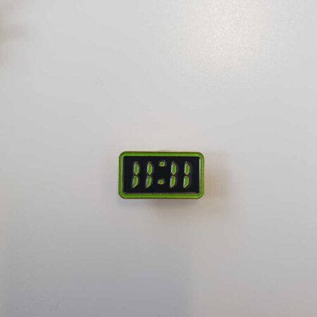 11:11 Angel Number Digital Clock Neon Green Badge