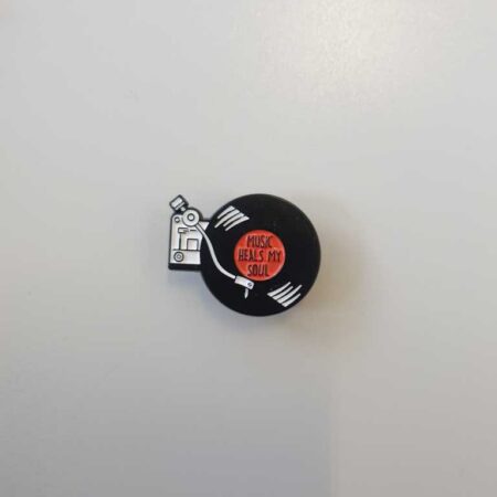 "Music Heals My Soul" Vinyl Record Badge